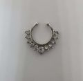 Women Fake Nose Ring Silver Color Non-Piercing Clip-On Jewelry Single Piece.