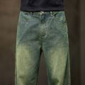 Wide Leg Jeans Men Baggy Pants Summer Straight Cut Loose Retro Blue Denim Pants Streetwear Fashion Pockets Vintage Man Clothes.
