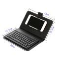Bluetooth Mini Wireless Keyboard with PU Leather Case for Smartphone Tablet 4.5 Inch - 6.8 Inch Rechargeable Easy to Use Black. 