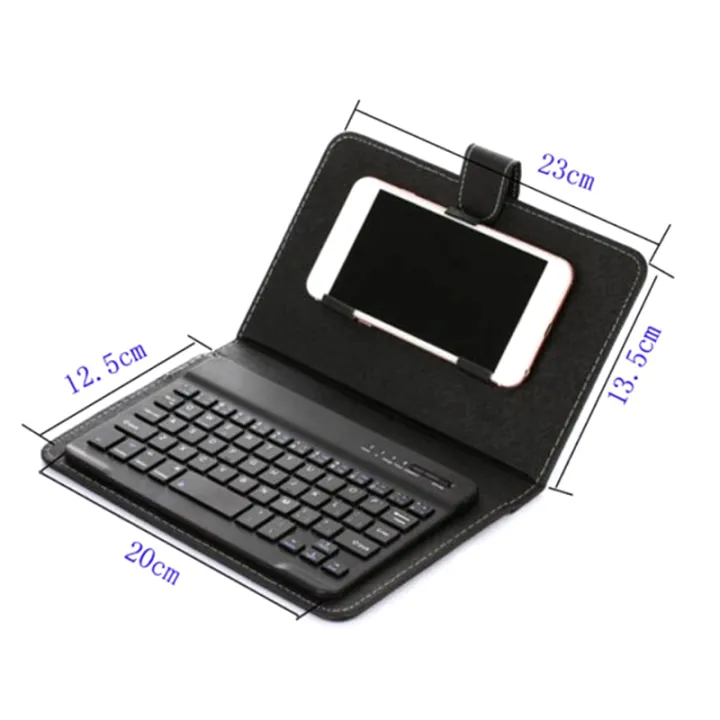 Bluetooth%20Mini%20Wireless%20Keyboard%20with%20PU%20Leather%20Case%20for%20Smartphone%20Tablet%204.5%20Inch%20-%206.8%20Inch%20Rechargeable%20Easy%20to%20Use%20Black%20-%20Image%202