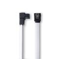 50CM SATA 3.0 III SATA3 7pin Data Cable Right Angle 6Gb/s SSD Cables HDD Hard Disk Data Cord with Nylon Sleeved(White).