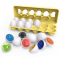 12PCS Funny Egg Matching Toy Toddler Games Montessori Educational Learning Color Shapes Kids Pretend Play Toy Set. 