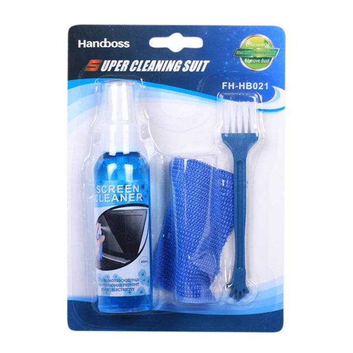 Cleaning Kit 3 in 1 pack For LCD Laptop Screen Cleaning Kit Cleaner Liquid DVD CD Wipe Dust Clean Monitor