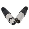 20Pcs 3 Pin XLR Solder Type Connector 5 Male + 5 Female Plug Cable Connector Microphone Audio Socket.