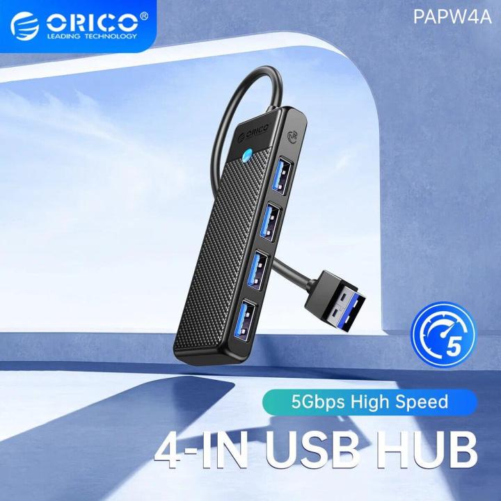 ORICO PAPW4A 4 Port USB 3.0 HUB 5Gbps USB Splitter for Laptop Multi USB Port Expander Black