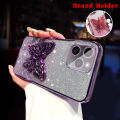 Phone cover Tecno Spark 20 / Spark 20C / Spark 20 Pro / Spark 20 Pro Plus case Back cover Cute Butterfly Stand Luxury Slim Gradient Plating Glitter Girls Phone Case Clear Soft Silicone Protective Cases Pouch. 