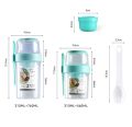 Breakfast Oatmeal Cereal Seal Salad Cup Portable Two-layers Cup Container with Fork Cup Lid Tuppers Food Taper Bowl Lunch Box. 