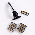1 Holder + 12 Blades Men's -layer razor blade Manual Shaving For Men Replace Head Comfortable Shaving Blades. 