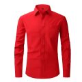 Size USA Elasticity Slim Fit Men Dress Work Casual Men Shirt Long Sleeve Slim Fit White Black Blue Red Male Social Formal Shirts. 