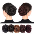 Flower Bud Head Wig Claw Clip In Hairpiece For Women Messy Curly Short Synthetic Hair Extension Chignon Donut Roller Demoo. 
