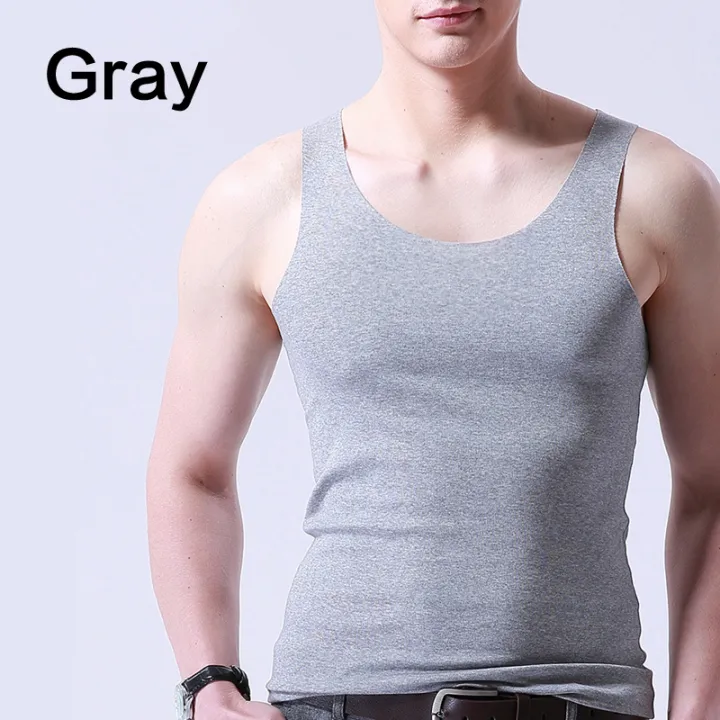 1PC%20Casual%20Bouncy%20Tank%20Top%20Sando%20Men's%20Seamless%20Ice%20Silk%20Tank%20Slim%20Tight%20Undershirt%20Fashion%20Elastic%20Solid%20-%20Image%202