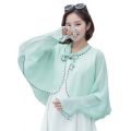 Summer sunshade shawl, outdoor outing, UV protection, thin breathable sunscreen, beach sunscreen cape. 