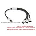 Portable USB C Male to 3 USB C Female Splitter USB Y Splitter Cable Type C Hub for Type C Devices Gaming Handle. 
