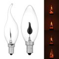 【Alizeker Mall】LED Bulb E14 E27 3W Flame Fire Lighting Vintage Flickering Effect Tungsten Novel Candle Tip Lamp Orange Red. 