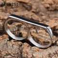 Minimalist Jewelry Double Finger Rings Stainless Steel Polished Surface Two Finger Rings for Men. 