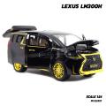 1:24 Luxury Lexus LM300h MPV Diecast Alloy Car Model M929M Simulation Vehicle 6 open Metal Toy Model Pull back Sound Light Racing Car. 