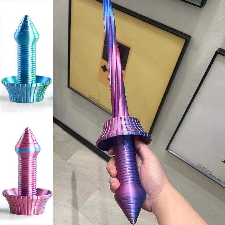 3D Gravity Telescopic Spiral Telescopic Knife Toy Samurai Telescopic Samurai Blade Rotating Trend Toy