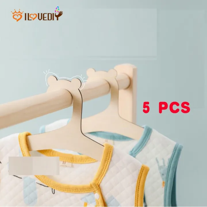 5 Pcs Cartoon Cute Bear Wood Children's Coat Rack Creative Mori ...