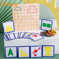 Beehoney1 79pcs/88pcs Wooden Geoboard With Rubber Bands Math Pattern Blocks Geo Board With Pattern Cards Educational Toy For Kids Birthday Gifts. 