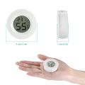 Home Mini Dil Indoor Round Thermometer Practical Hygrometer Tature Humidity Meter LCD Display.