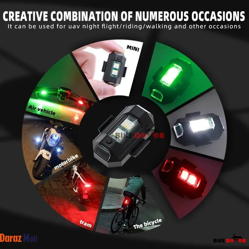 Holyton LED Strobe Drone Lights, 7 Colors Mini USB Rechargeable Led