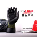QS/Black PU2006E Labor Protection Wear resistant Industrial Breathable Protective Work Gloves for Construction Sites. 