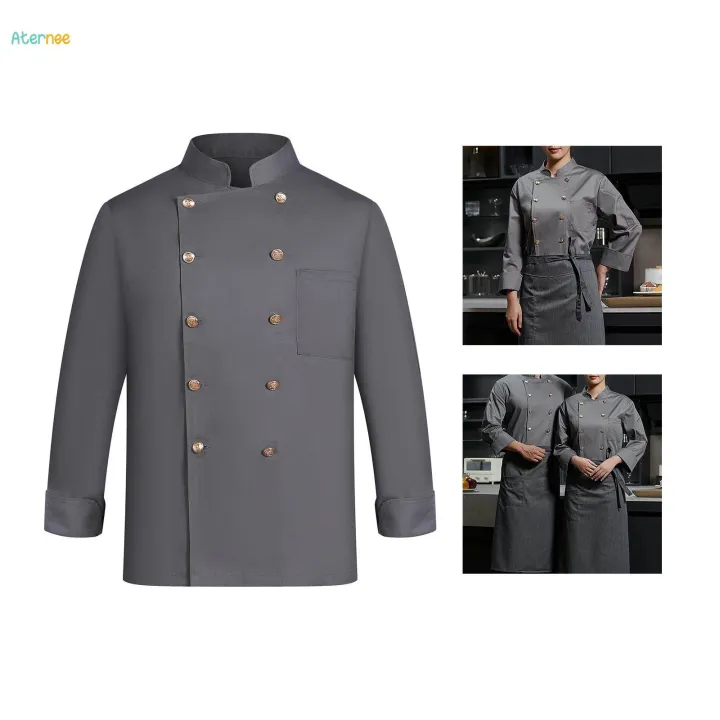 Chef%20Jacket%20Waiter%20Gray%20Wear%20Resistant%20Chef%20Coat%20for%20Kitchen%20XL%20-%20Image%204