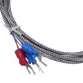 NCANRUI 2X Steel Temperature Probe Pt100 RTD Sensor Cable 2M 98 mm 3 Wires -50 - 400 Celsius. 