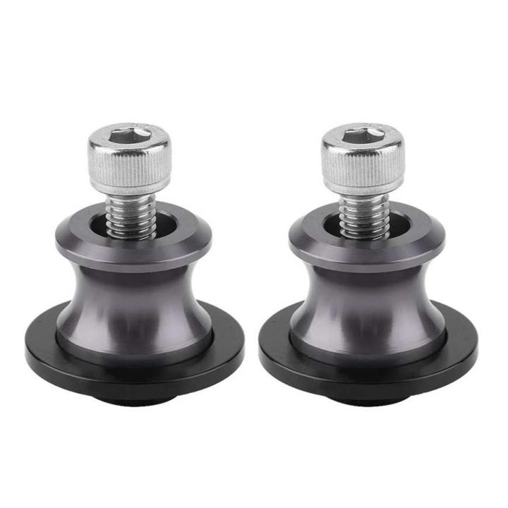 Swing Arm Spool 8/10mm Motorcycle CNC Aluminum Swing Arm Spool Sliders Stand Swingarm Spools (10MM Black