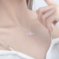 One Arrow Piercing Heart Pink Diamond Necklace Light Luxury Jewelry Girlfriend Birthday Gift. 