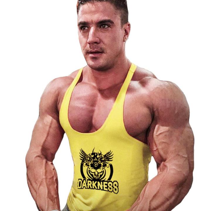 Men's Bodybuilding TaTop Gym Stringer Y-Back Gym Muscle Racerback Sleeveless vest