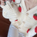 MEXZT Women Harajuku Strawberry Loose Cardigan Sweater Fall Fashion Long Sleeve Korean Tops Chic Female Preppy Style Y2k Sweater.