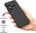 Infinix Hot 40/Hot 40 Pro Silicone Matte Flexible Soft Phone Case - Black Phone Back Cover.