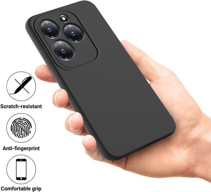 Infinix%20Hot%2040/Hot%2040%20Pro%20Silicone%20Matte%20Flexible%20Soft%20Phone%20Case%20-%20Black%20Phone%20Back%20Cover%20-%20Image%203