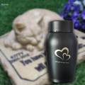 Pet Urns Stainless Steel Keepsake Urn Waterproof Pet Ash Urn Ash Container Black. 
