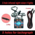 Car rear tachograph single camera Car 8LED reverse camera infrared HD vision with light perforated rear image 5 pin. 