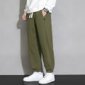 Autumn Pants Men's Korean-Style Trendy plus-Sized plus Size Loose-Fit Tappered Trousers High School Student Slimming Versatile Fat Sweatpants. 