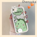 Chenyyka For iPhone 6 Plus 6s Plus 7 Plus 8 Plus Case Cartoon Cute Green Dinosaur Shockproof Clear Phone Cases Little Monster Camera Lens Protective Cover Silicone Transparent Soft Case. 