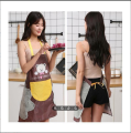 Home Kitchen Cooking Waist Waterproof Small daisies Hand Towel Apron Cute Bear Hanging Neck Towel Apron. 