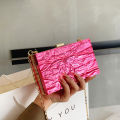 Shoulder bag, Chaoshang Ice Crack, Personality Gold Box Bag, 2022 Korean Edition, ins Internet celebrity girl, foreign hand-held oblique. 