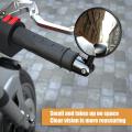 1 Pair Wide Angle Round High Clear Glass Adjustable Motorcycle Handlebar Mirror Handlebar Flat Convex Rearview Mirror Scooter Ac.