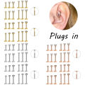 ZS 3PCS/LOT Stainless Steel Tragus Earring Cartilage Gold Plated Lip Ring Crystal Labret Piercing Ring 16G Helix Women Earring. 