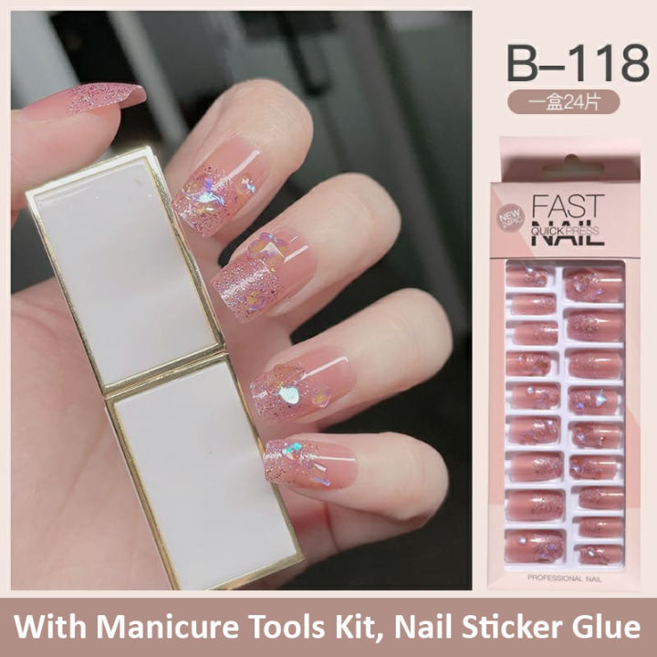 Fast%20Nail%20B%20Series%20Quick%20Press%2024x%20False%20Nail%20Set%20With%20Sticker%20Glue%20-%20Fake%20Nails%20-%20Image%202