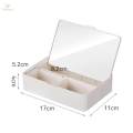 Vanity Mirror Desktop Organizer Box Cosmetics Storage Box for Desk Hotel. 