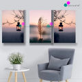 3-Piece Modern Wall Decor Set with 3 MM PVC Board - Waterproof and Easy Mount. 