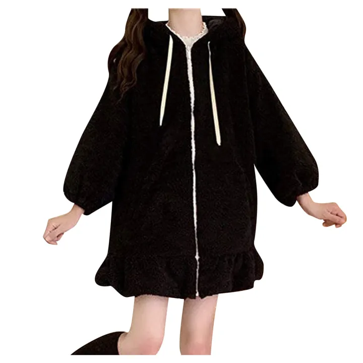 Hoodies%20Women%20Large%20Size%20Solid%20Zip-up%20Long%20Lantern%20Sleeve%20Hooded%20Rabbit%20Ears%20Lolita%20Cute%20Sweet%20Girls%20Harajuku%20Style%20Warm%20Baggy%20-%20Image%202