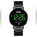 SKMEI 1550 Black Stainless Steel Digital Watch For Men - Black. 