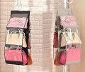 6 Pockets Hanging Storage Bag Purse Handbag Tote Bag Storage Organizer Closet Rack Hangers.