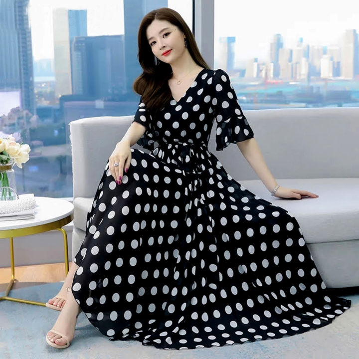 New%20Women's%20Attractive%20Stylish%20Premium%20Quality%20Dot%20Print%20One%20Piece%20Long%20kurti%20Black%20Color%20-%20Image%206