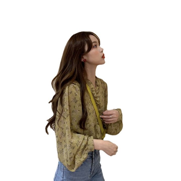2023%20New%20Korean%20Style%20Loose%20Chiffon%20Floral%20Long-Sleeved%20Shirt%20Women's%20Summer%20Western%20Style%20Sun%20Protection%20Top%20Clothes%20-%20Image%205